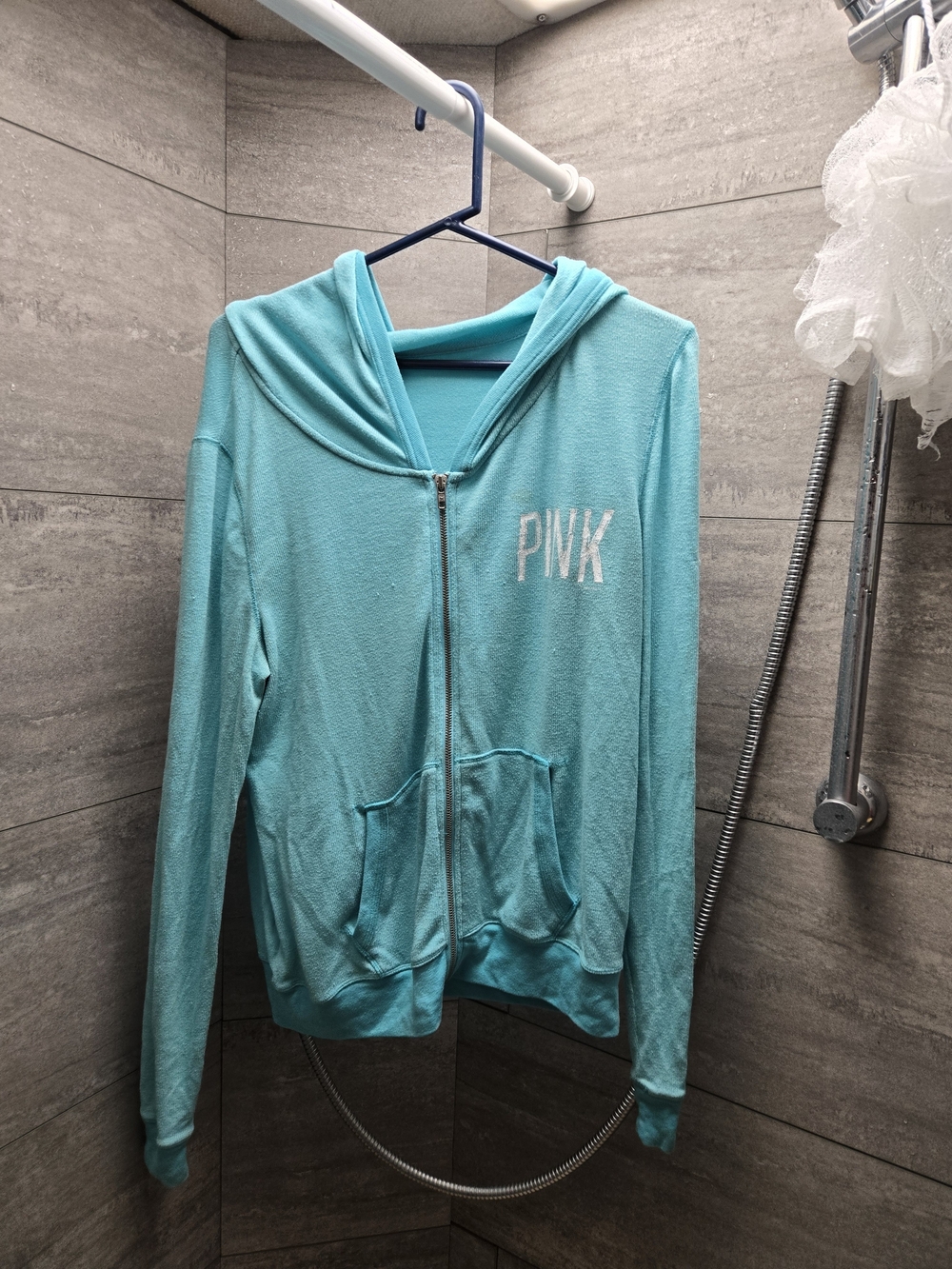 PINK Victoria's Secret Aqua Zip-Front Hoodie And Pants